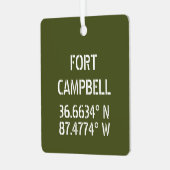 Fort Campbell Latitude Longitude - Aangepast Metalen Ornament (Voorkant links)