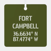 Fort Campbell Latitude Longitude - Aangepast Metalen Ornament (Voorkant)