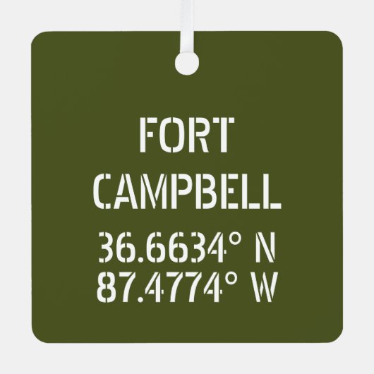 Fort Campbell Latitude Longitude - Aangepast Metalen Ornament (Voorkant)