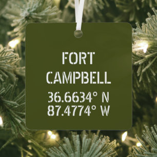Fort Campbell Latitude Longitude - Aangepast Metalen Ornament