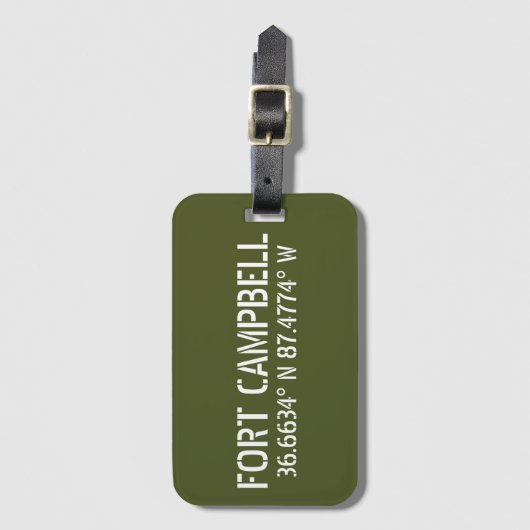 Fort Campbell Latitude Longitude Bagagelabel (Voorkant (verticaal))