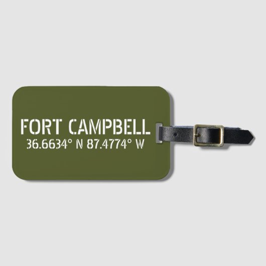 Fort Campbell Latitude Longitude Bagagelabel (Voorkant (horizontaal))