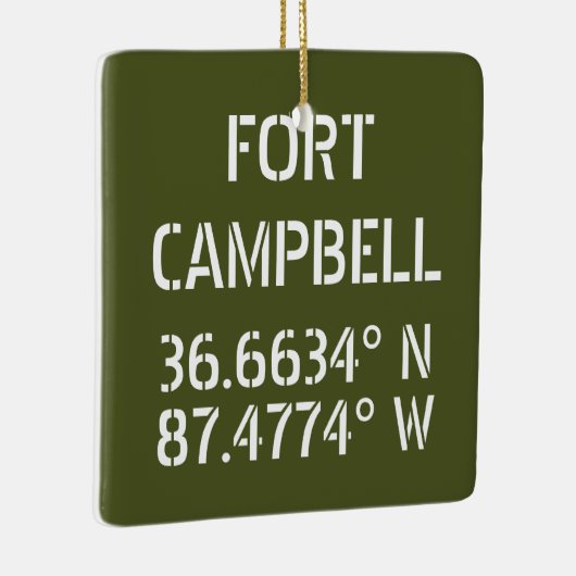 Fort Campbell Latitude Longitude Keramisch Ornament (Rechts)