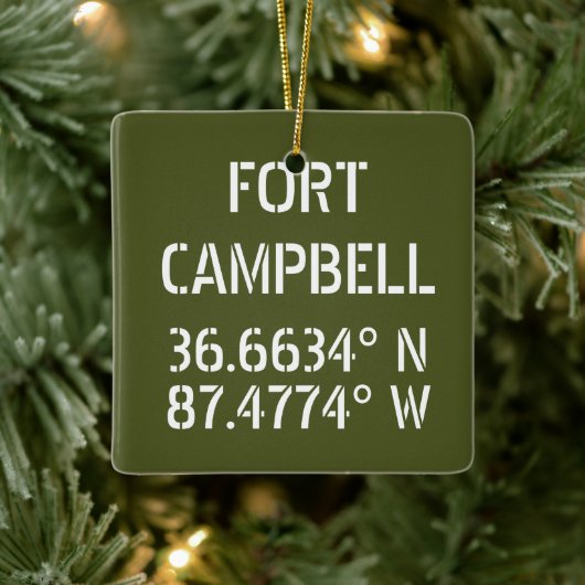 Fort Campbell Latitude Longitude Keramisch Ornament (Boom)