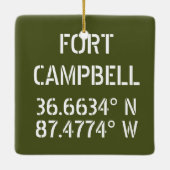 Fort Campbell Latitude Longitude Keramisch Ornament (Achterkant)