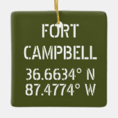 Fort Campbell Latitude Longitude Keramisch Ornament (Voorkant)