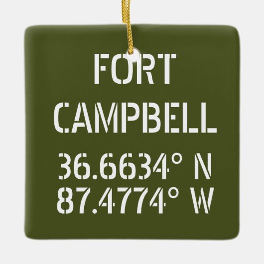 Fort Campbell Latitude Longitude Keramisch Ornament (Voorkant)