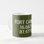 Fort Campbell Latitude Longitude Koffiemok (Voorkant links)