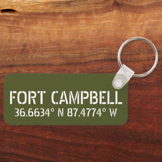 Fort Campbell Latitude Longitude Sleutelhanger (Voorkant)
