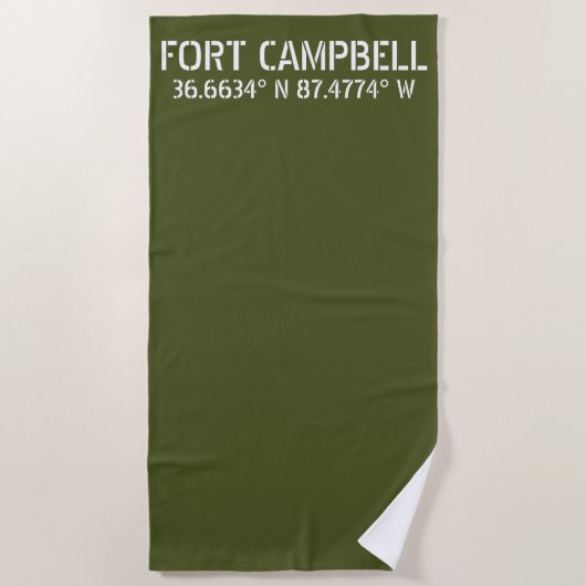 Fort Campbell Latitude Longitude Strandlaken (Voorkant)