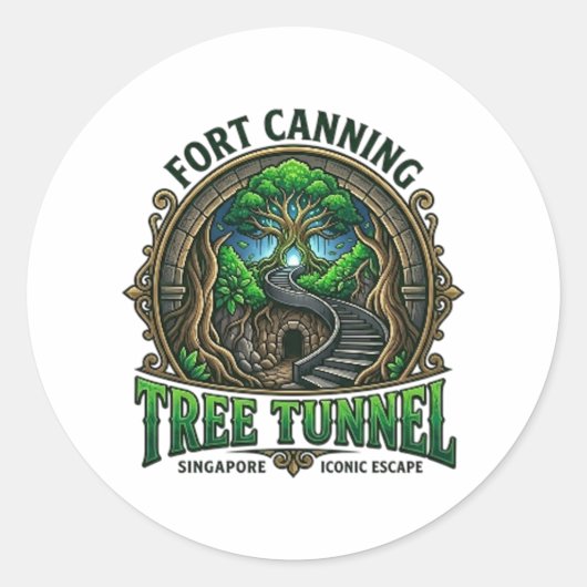 FORT CANNING BOOMTUNNEL RONDE STICKER (Voorkant)