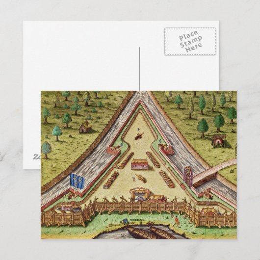 Fort Caroline, van 'Brevis Narratio Briefkaart (Voorkant / Achterkant)