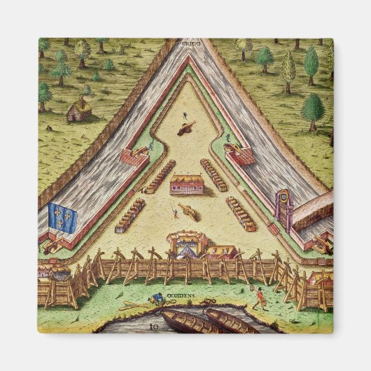 Fort Caroline, van 'Brevis Narratio' Magneet (Voorkant)