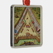 Fort Caroline, van 'Brevis Narratio' Metalen Ornament (Rechts)