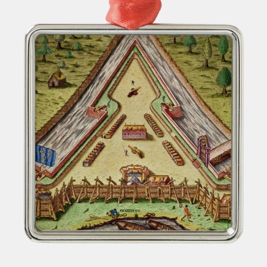 Fort Caroline, van 'Brevis Narratio' Metalen Ornament (Voorkant)