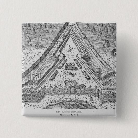 Fort Caroline Voltooid Vierkante Button 5,1 Cm (Voorkant)