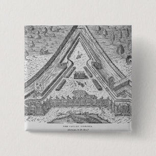 Fort Caroline Voltooid Vierkante Button 5,1 Cm