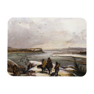 Fort Clark op de Missouri, februari 1834, bord 1 Magneet