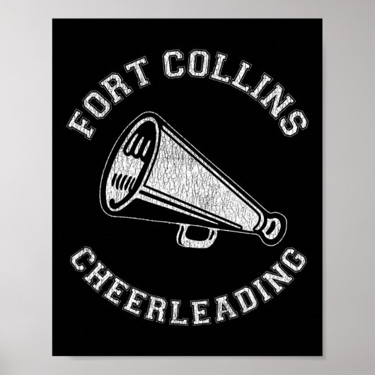 Fort Collins Cheer Vervingste Retro 90's Cheerlead Poster (Voorkant)