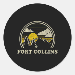 Fort Collins Colorado Co T-shirt vintage wandelen Ronde Sticker