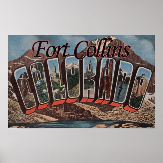 Fort Collins, Colorado - Grote lettertjes Poster (Voorkant)