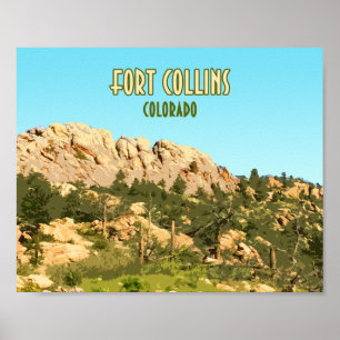 Fort Collins Colorado Horsetooth Rock Poster