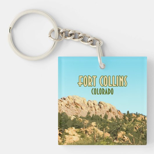 Fort Collins Colorado Horsetooth Rock Sleutelhanger (voorkant)