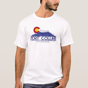 Fort Collins Colorado houten bergen shirt