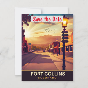 Fort Collins Colorado Old Town Trouw Uitnodiging