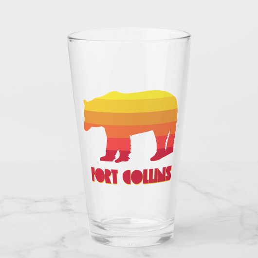 Fort Collins Colorado Regenboog Beer Glas (Voorkant)