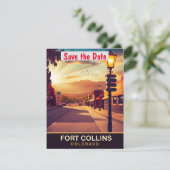 Fort Collins, Colorado, Reizen Briefkaart, Save The Date (Staand voorkant)