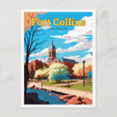 Fort Collins Colorado Reizen  Illustratie Briefkaart (Voorkant)