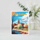 Fort Collins Colorado Reizen  Illustratie Briefkaart (Staand voorkant)