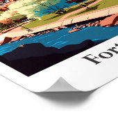 Fort Collins Colorado Reizen  Illustratie Poster (Hoek)