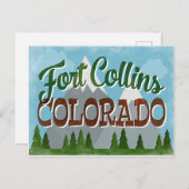 Fort Collins Colorado Snowy Mountains Briefkaart (Voorkant / Achterkant)