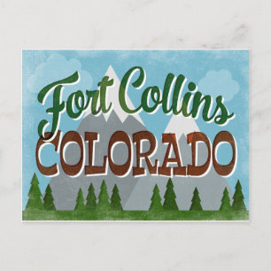 Fort Collins Colorado Snowy Mountains Briefkaart