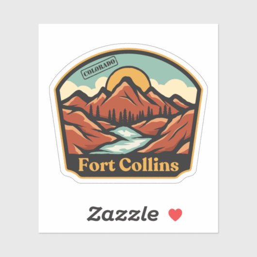 Fort Collins, Colorado Sticker (Vel)