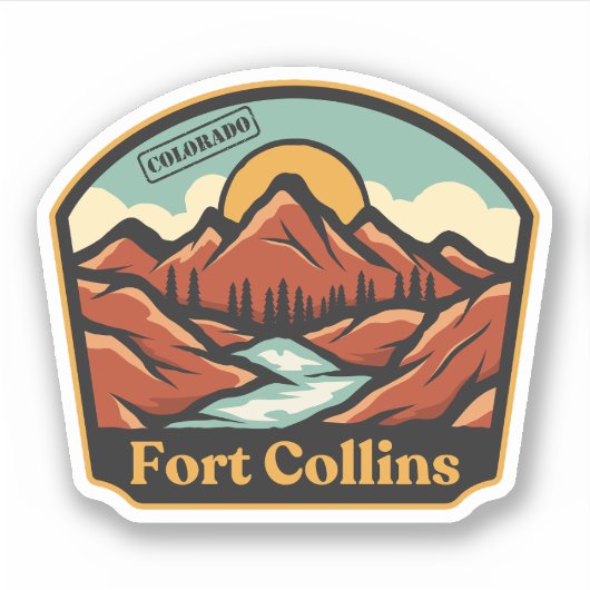Fort Collins, Colorado Sticker (Voorkant)