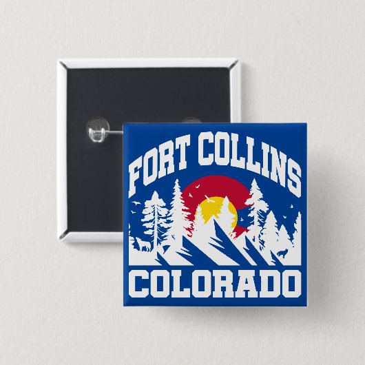 Fort Collins, Colorado Vierkante Button 5,1 Cm (Voorkant /achterkant)