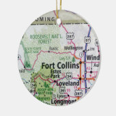 Fort Collins en Estes Park Map Keramisch Ornament (Links)