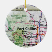 Fort Collins en Estes Park Map Keramisch Ornament (Achterkant)