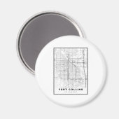 Fort Collins Kaart Magneet (Voorkant / Achterkant)