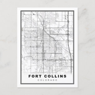 Fort Collins Map Feestdagenkaart