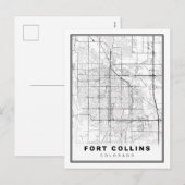 Fort Collins Map Feestdagenkaart (Voorkant / Achterkant)