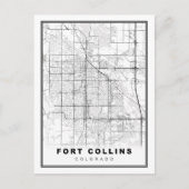 Fort Collins Map Feestdagenkaart (Voorkant)