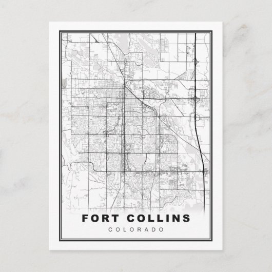 Fort Collins Map Feestdagenkaart (Voorkant)