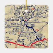 Fort Davis TX  Map Keramisch Ornament (Achterkant)