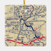 Fort Davis TX  Map Keramisch Ornament (Voorkant)