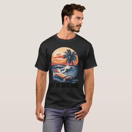 Fort De Soto Park Beach Florida Skateboard Skatebo T-shirt (Voorkant volledig)