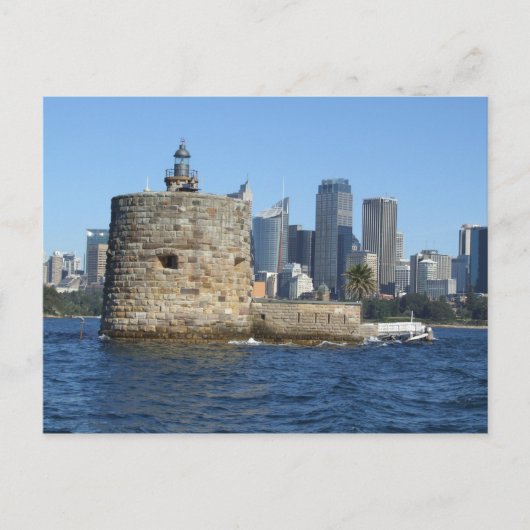 Fort Denison & Sydney Skyline Briefkaart (Voorkant)